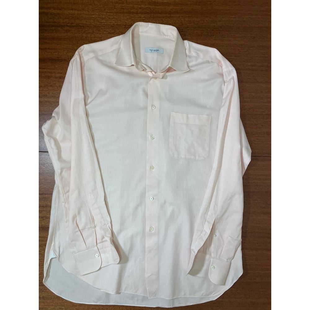 Ermenegildo Zegna Portofino Comfort Light Pink Dress Shirt 41/16 Large Italy